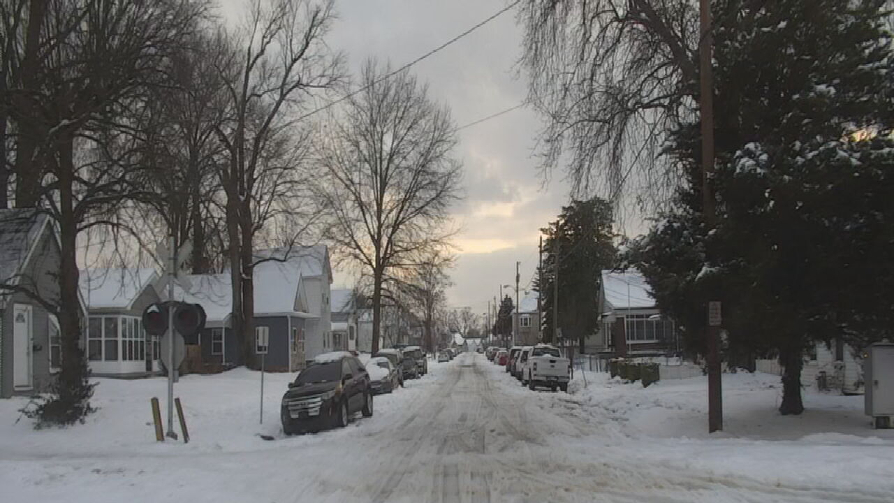 Snow-covered streets in Louisville